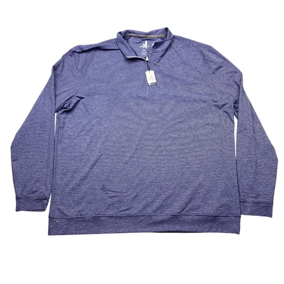 Johnnie-O Vaughn Mens XXL Quarter Zip Pullover Blue Striped Twilight San Jose CC
